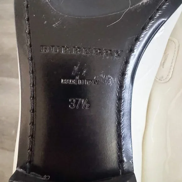 Burberry White Patent Leather Chillcot Loafers EU 37.5 - Picture 6 of 6